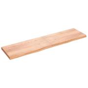 vidaXL Vägghylla ljusbrun 200x50x(2-6) cm behandlad massiv ek
