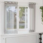 vidaXL Voile gardiner med genomföringar 2 st ljusgrå 140x175 cm