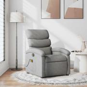 vidaXL Massagefåtölj ljusgrå tyg
