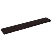 vidaXL Vägghylla mörkbrun 180x30x(2-6) cm behandlad massiv ek