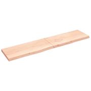 vidaXL Hyllplan 220x50x(2-6) cm obehandlad massiv ek