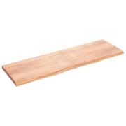 vidaXL Vägghylla ljusbrun 200x60x(2-6) cm behandlad massiv ek