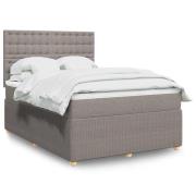 vidaXL Ramsäng med madrass taupe 140x190 cm tyg