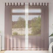 vidaXL Voile gardiner med fliktopp 2 st brun
