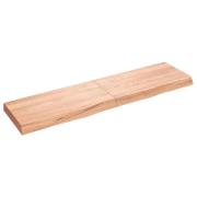 vidaXL Vägghylla ljusbrun 120x30x(2-6) cm behandlad massiv ek