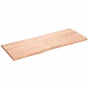 vidaXL Vägghylla ljusbrun 160x60x(2-4) cm behandlad massiv ek
