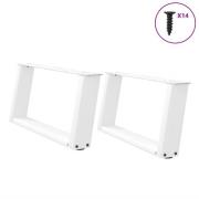 vidaXL Soffbordsben U-formade 2 st vita 70x(30-31) cm stål