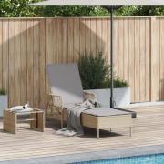 vidaXL Solstol Beige och ljusgrå PE Rattan 157 x 55 x 92 cm Hopfällbar