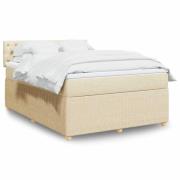 vidaXL Ramsäng med madrass gräddvit 140x190 cm tyg