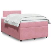 vidaXL Ramsäng med madrass rosa 120x200 cm sammet