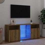 vidaXL TV-bänk med LED-lampor artisan ek 120x30x50 cm konstruerat trä