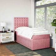 vidaXL Ramsäng med madrass rosa 80x200 cm sammet