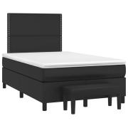 vidaXL Ramsäng med madrass svart 120x190 cm konstläder