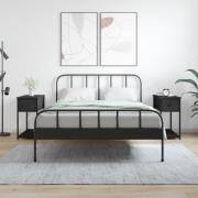 vidaXL Sängbord 2 st svart 30x60x60 cm konstruerat trä
