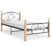 vidaXL Sängram utan madrass svart metall 90x200 cm