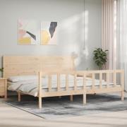 vidaXL Sängram utan madrass 200x200 cm massiv furu