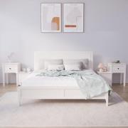 vidaXL Sängbord 2 st vit 79,5x38x65,5 cm massiv furu