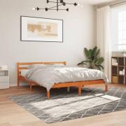vidaXL Sängram utan madrass vaxbrun 200x200 cm massiv furu