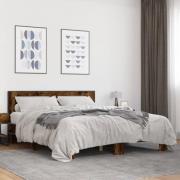 vidaXL Sängram rökfärgad ek 150x200 cm konstruerad trä och metall