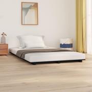 vidaXL Sängram svart 135x190 cm massiv furu