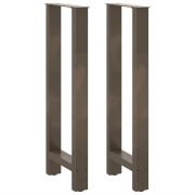 vidaXL Soffbordsben naturstål 2 st 50x(100-101) cm stål