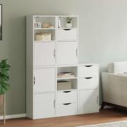 vidaXL Sidoskåp 5 st "ODDA" vit 40x24x79 cm massivt trä furu