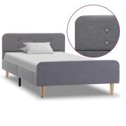 vidaXL Sängram utan madrass ljusgrå tyg 90x200 cm