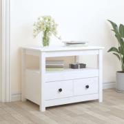 vidaXL Soffbord vit 71x49x55 cm massiv furu