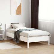 vidaXL Sängram utan madrass vit 100x200 cm massiv furu