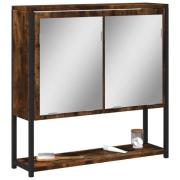 vidaXL Spegelskåp för badrum rökfärga ek 60x16x60 cm konstruerat trä