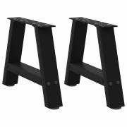 vidaXL Soffbordsben A-formade 2 st svarta 40x(30-31) cm stål