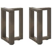 vidaXL Soffbordsben T-formade 2 st naturstål 28x25x(42-43) cm stål