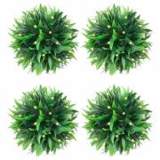 vidaXL Plastkulor av buxbom med LED-lampor 4 st gröna 15 cm