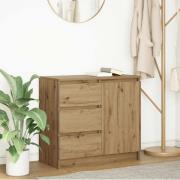 vidaXL Skänk med låda Artisan ek 71x35x65 cm konstruerat trä
