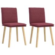 vidaXL Snurrbara matstolar 2 st vinröd tyg