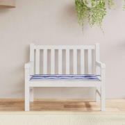 vidaXL Bänkdyna blå&vit randig 100x50x4 cm oxfordtyg