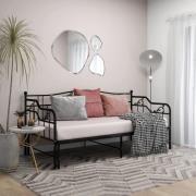 vidaXL Utdragbar sängram bäddsoffa svart metall 90x200 cm