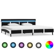 vidaXL Sängram med LEDs utan madrass svart 180x200 cm