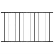 vidaXL Staketpanel pulverlackerat stål 1,7x0,75 m svart