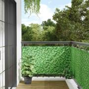 vidaXL Insynsskydd för balkong växtmotiv grön 500x90 cm PVC
