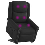 vidaXL Stå-upp massagestol glänsande svart konstläder