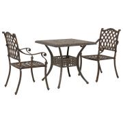vidaXL 3-delat Trädgårds Bistro Set Brons Gjutet Aluminium
