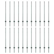 vidaXL stängselposter 22 st U-kanal Grön 160 cm Stål