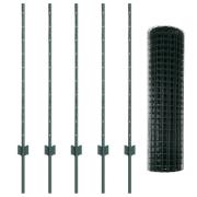 vidaXL Trädgårdsgaller-set Set med 2 Grön PVC-belagd stål 10 x 1 m