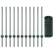 vidaXL Trädgårdsstängselset 2-pack Grön Stål 25 x 0.8 m Hållbart