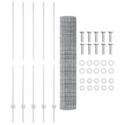 vidaXL Eurostaket med 10 U-stolpar Silver 1,6x10 m Stål