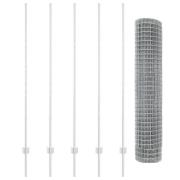 vidaXL Eurozaun med 10 U-stolpar Silver 1,5x10 m Stål