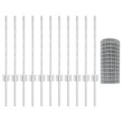 vidaXL Euro Fence med 11 U-Stolpar Silver 0,6x25 m Stål