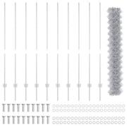 vidaXL Kedjegaller med 20 U-stolpar Silver 1.4x10 m Stål