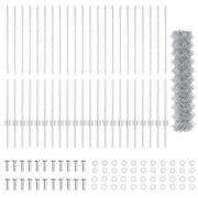 vidaXL Kedjeförbindelse Staket med 44 U-ankar Silver 1.2m x 25m Stål